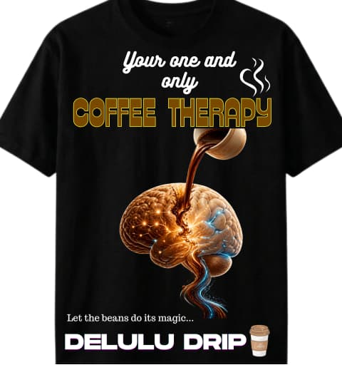 Coffee Therapy Graphic T-Shirts for Girls | Funny Meme TShirts