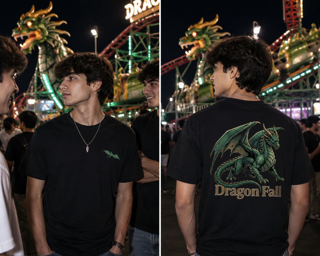 Dragon Fall Graphic T-Shirt for Men – Dragon T-Shirt Design