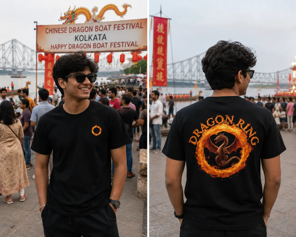 Dragon Ring Fire Dragon Print T-Shirt