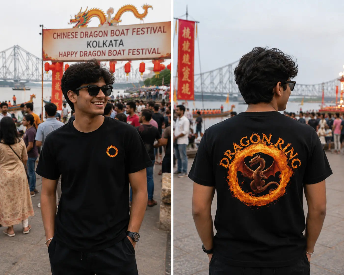 Dragon Ring Fire Dragon Print T-Shirt