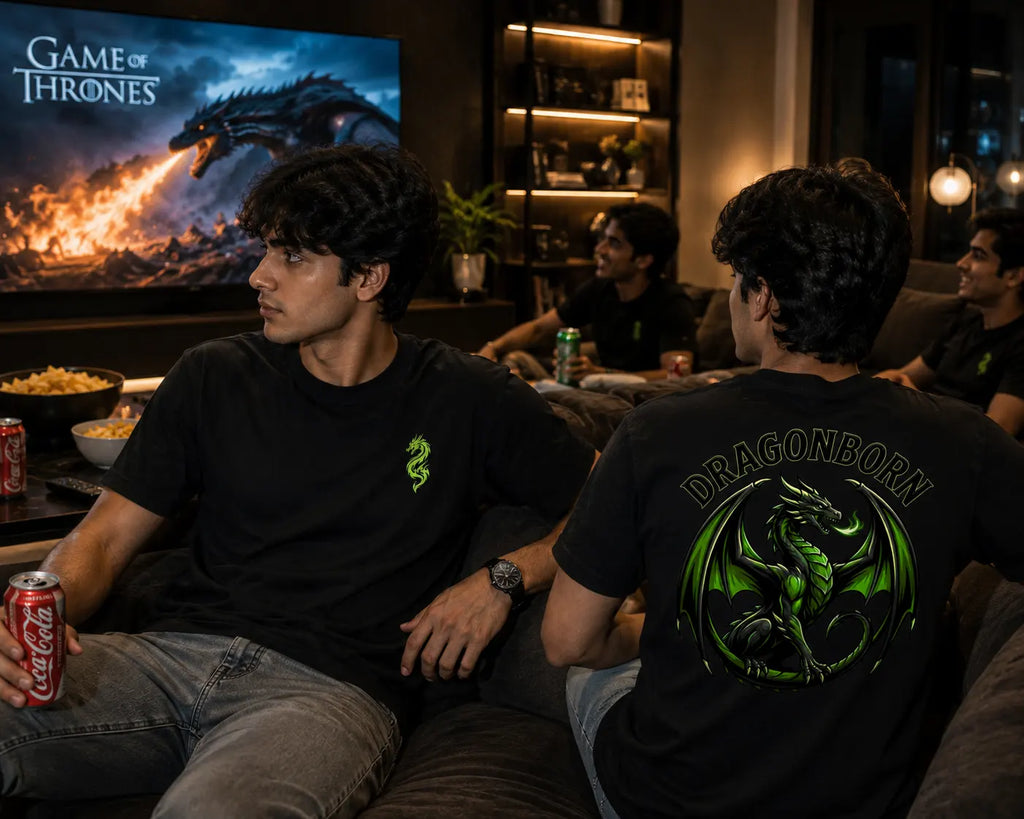Dragon Born Green Dragon Print T-Shirt
