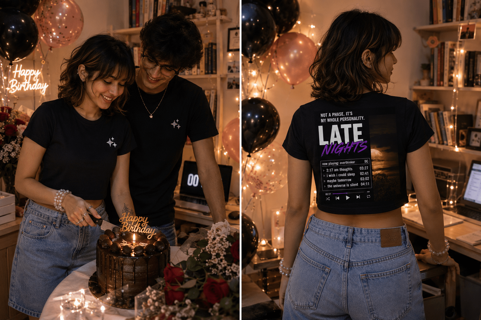 Late Nights Graphic T-Shirt for Women - DELULU DRIP™