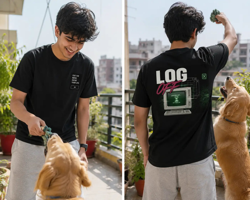 Log Off Graphic T-Shirt for Men