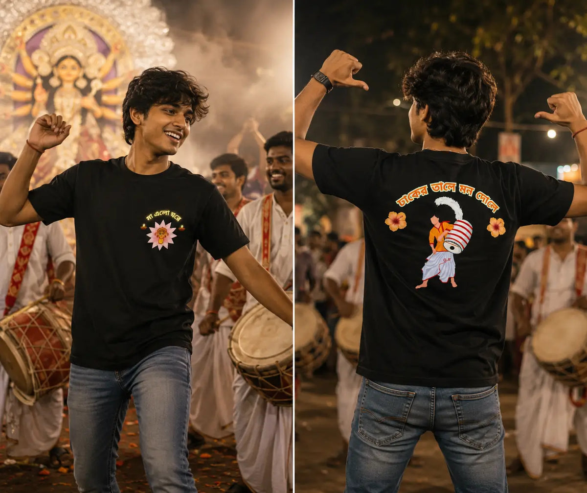 MEN'S bengali printed t-shirt FOR DURGA PUJA 