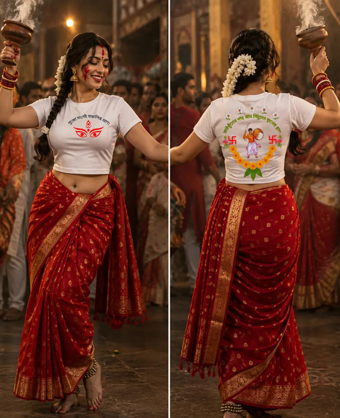 Bengali Durga Puja T-Shirt for women