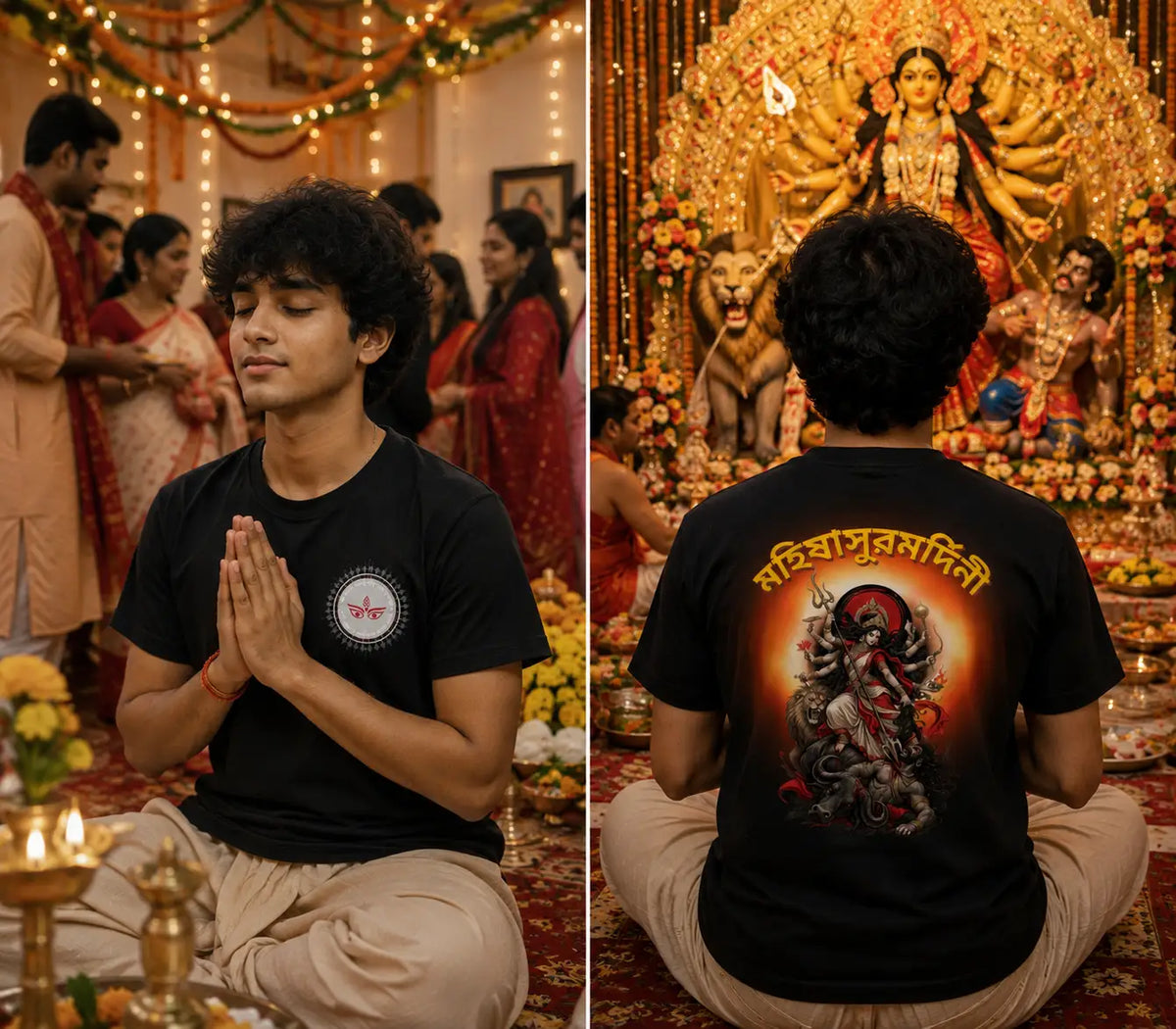 maa durga t-shirt for men