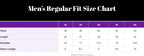 regular fit t shirt size for men