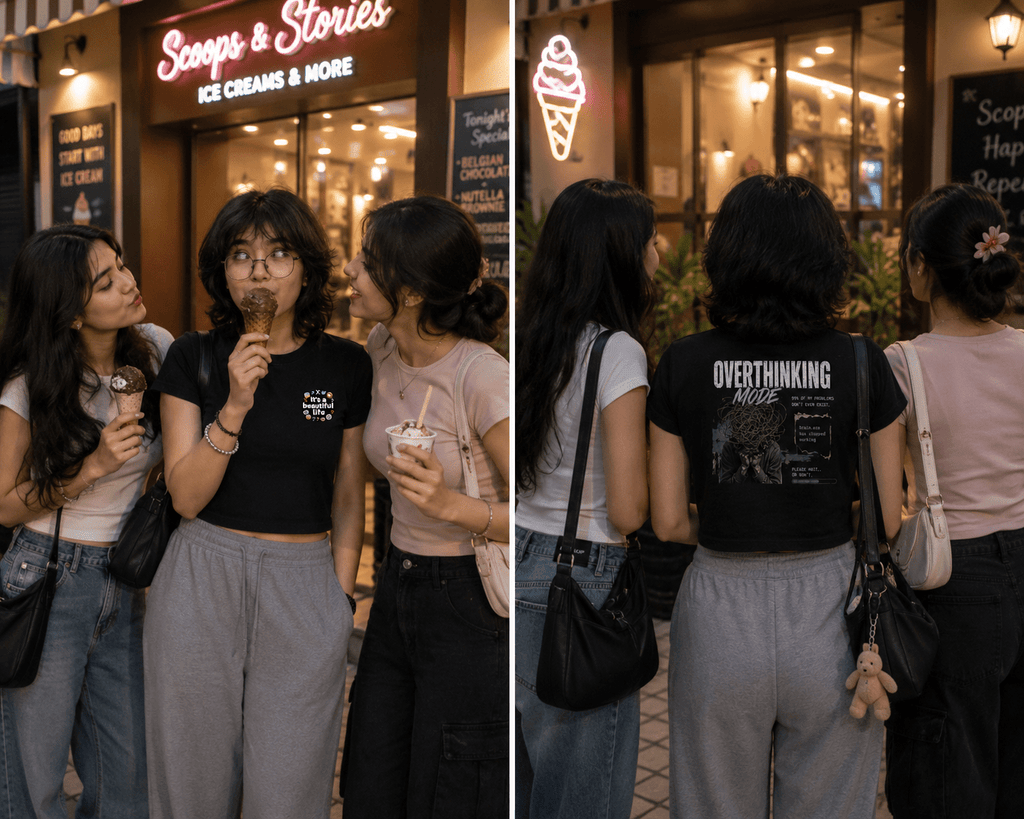 Overthinking Mode Graphic T-Shirt for Women - DELULU DRIP™