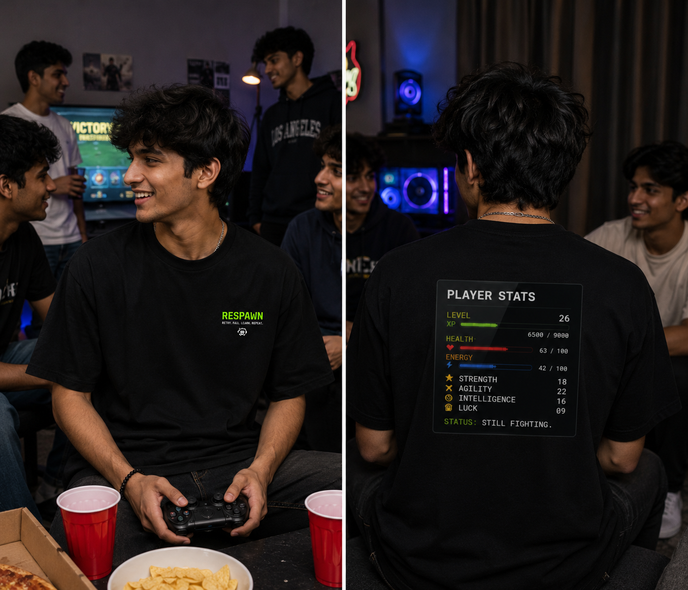 Player Stats Graphic Games T-Shirt for Men