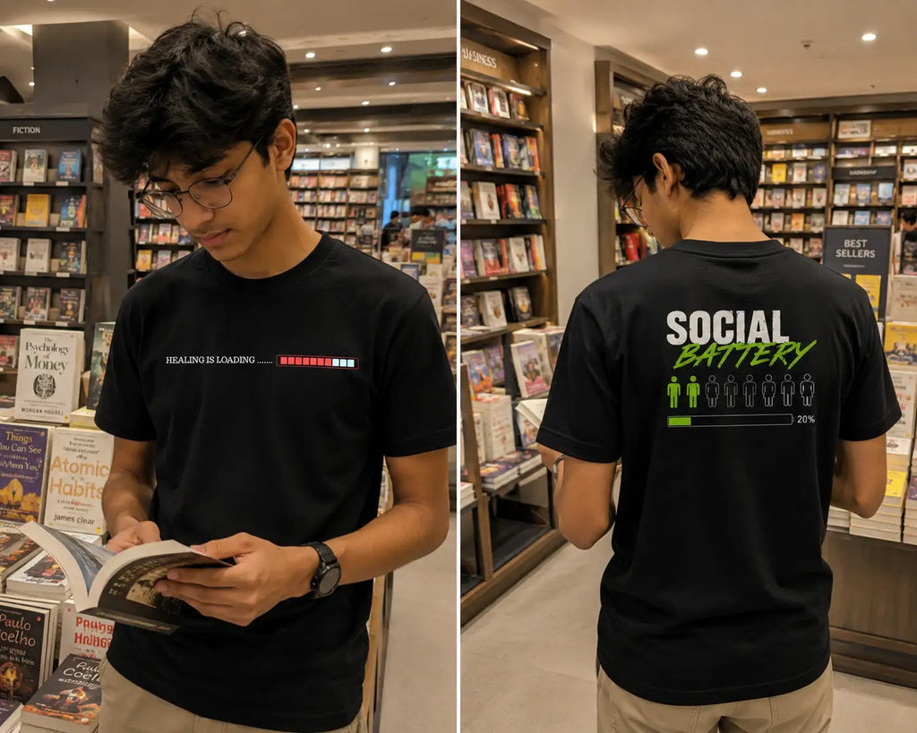 Social Battery Graphic T-Shirt for Men