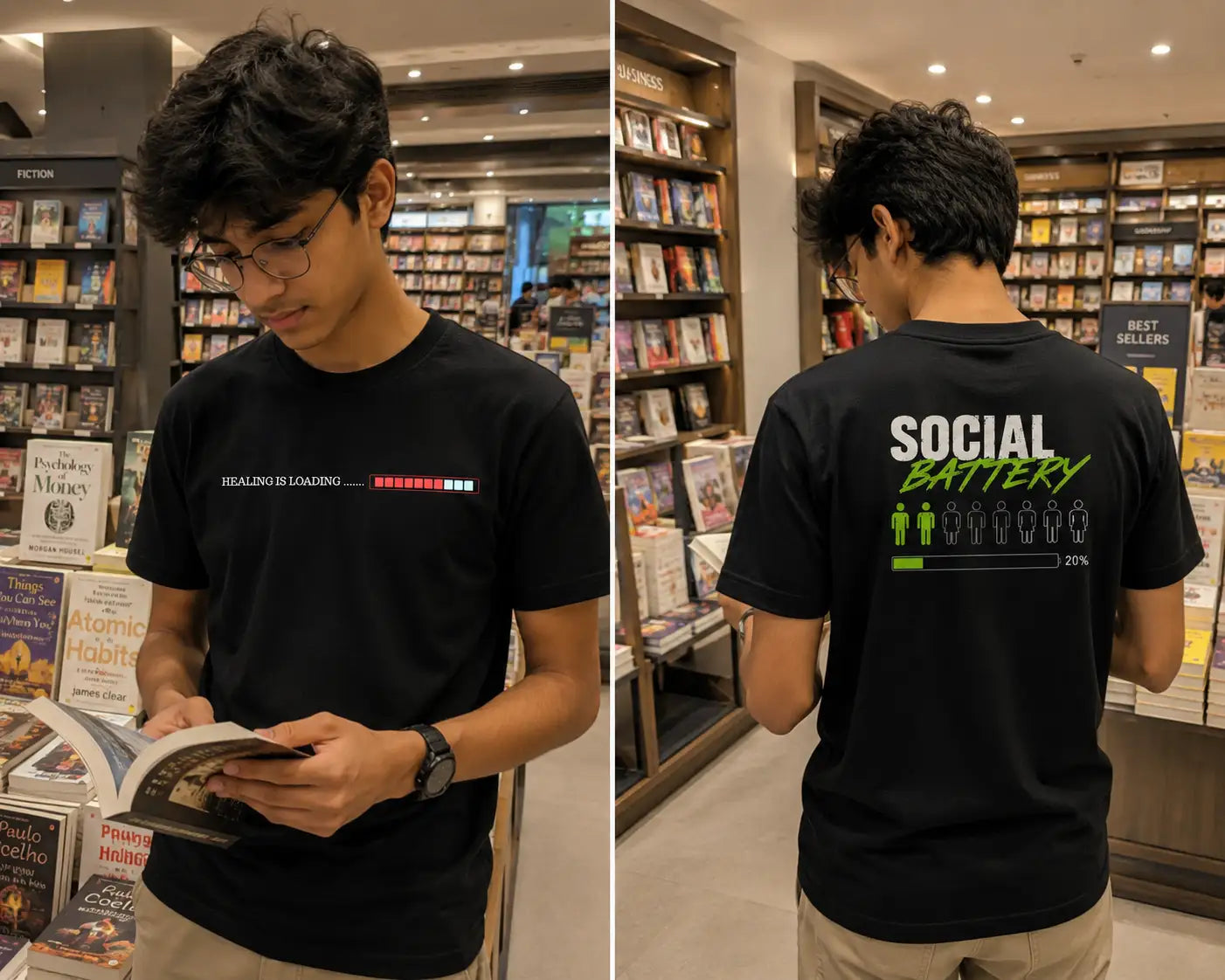 Social Battery Graphic T-Shirt for Men
