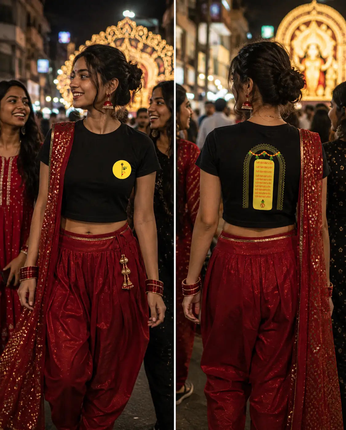 Bengali durga puja t shirts for girls